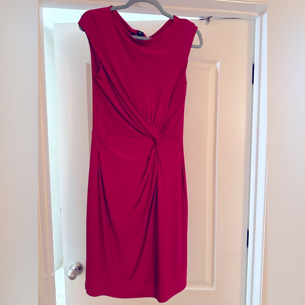 Ralph Lauren, red, dress with side knot detail